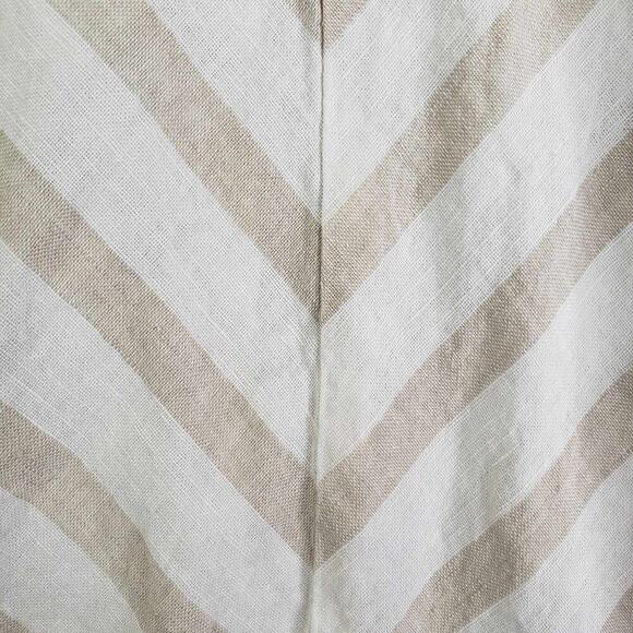 Liz Claiborne Shift Dress Linen Chevron Beige Stripe Sleeveless Womens Plus 3X - Picture 4 of 11